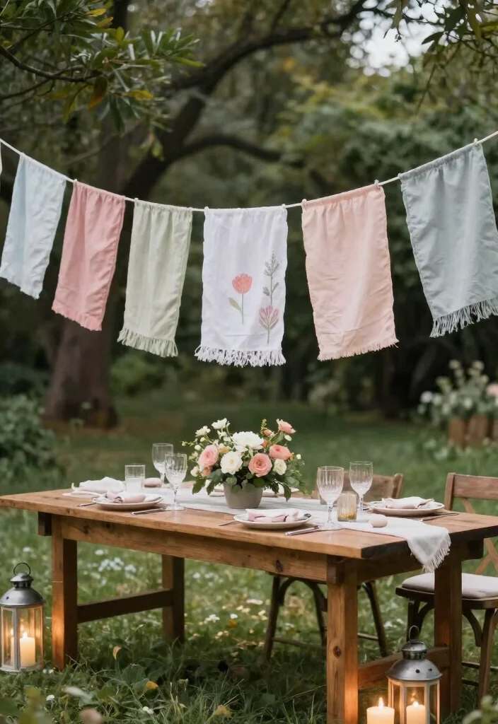 14 Country Wedding Table Decor Ideas With Rustic Romance 30 14 Country Wedding Table Decor Ideas With Rustic Romance - 10. Handmade Fabric Banners 1