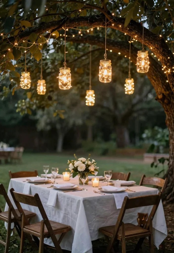 14 Country Wedding Table Decor Ideas With Rustic Romance 15 14 Country Wedding Table Decor Ideas With Rustic Romance - 5. Mason Jar Lights 1