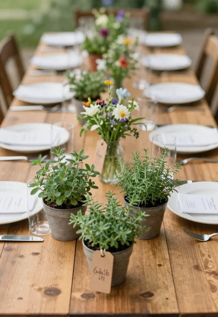 14 Country Wedding Table Decor Ideas With Rustic Romance 16 14 Country Wedding Table Decor Ideas With Rustic Romance - 6. Fresh Herbs as Decor 1