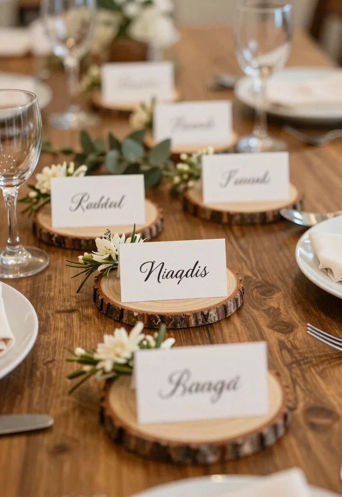 14 Country Wedding Table Decor Ideas With Rustic Romance 17 14 Country Wedding Table Decor Ideas With Rustic Romance - 7. Personalized Place Cards 1