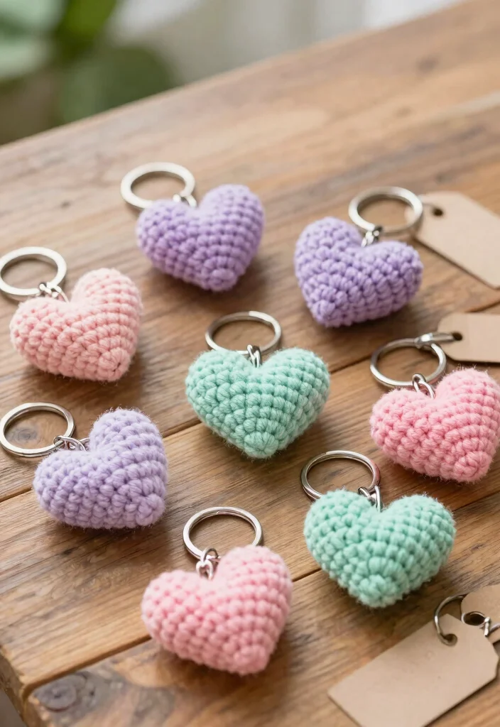 14 Crochet Wedding Favors Ideas With Handmade Beauty 1 14 Crochet Wedding Favors Ideas With Handmade Beauty - 1. Crochet Heart Keychains 1