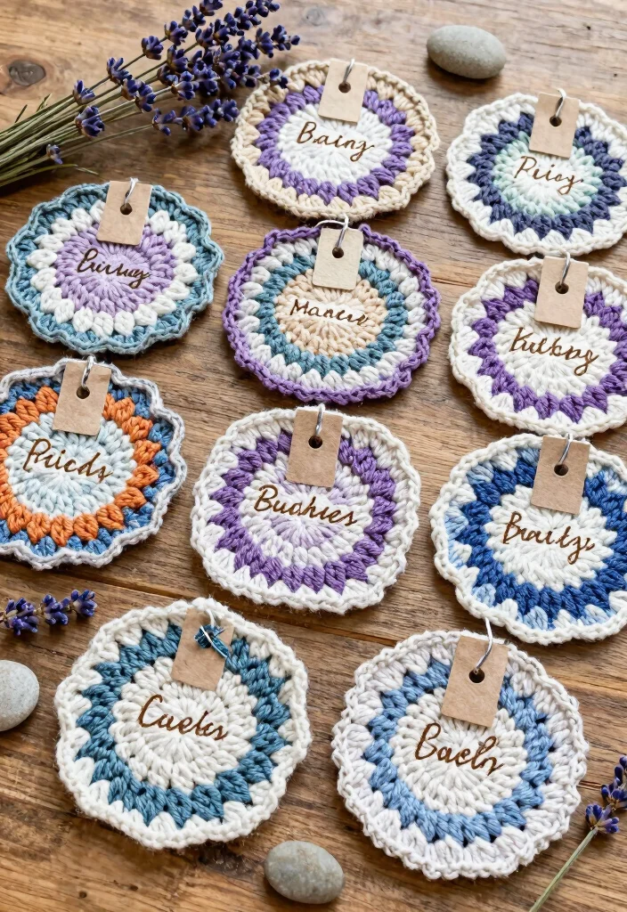 14 Crochet Wedding Favors Ideas With Handmade Beauty 13 14 Crochet Wedding Favors Ideas With Handmade Beauty - 3. Personalized Crochet Coasters 1