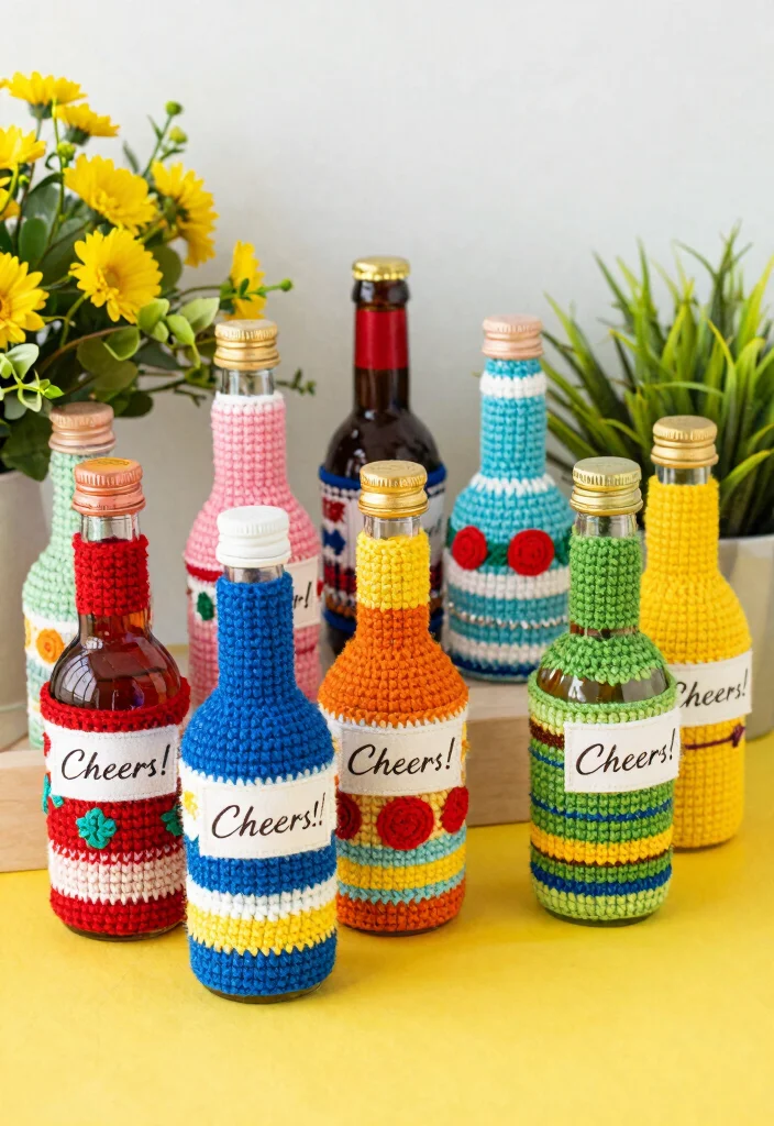 14 Crochet Wedding Favors Ideas With Handmade Beauty 47 14 Crochet Wedding Favors Ideas With Handmade Beauty - 7. Crochet Bottle Holders 1