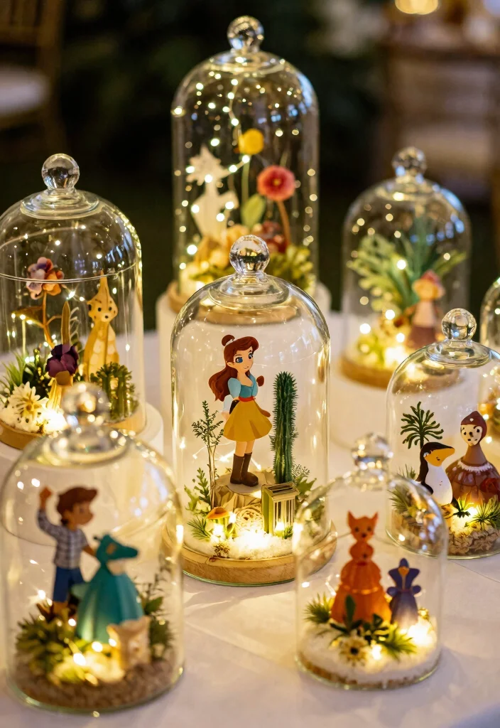 14 Disney Wedding Centerpieces Ideas With Fairytale Magic 51 14 Disney Wedding Centerpieces Ideas With Fairytale Magic - 11. Fairytale Glass Terrariums 1