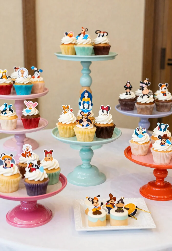 14 Disney Wedding Centerpieces Ideas With Fairytale Magic 54 14 Disney Wedding Centerpieces Ideas With Fairytale Magic - 14. Whimsical Cake Stands 1