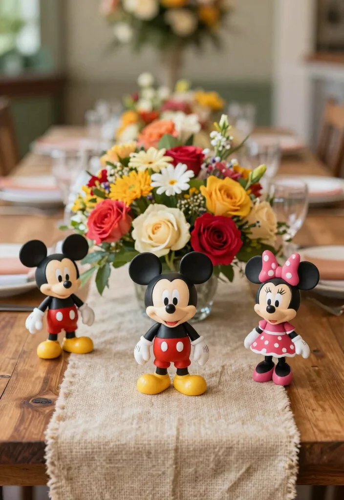 14 Disney Wedding Centerpieces Ideas With Fairytale Magic 2 14 Disney Wedding Centerpieces Ideas With Fairytale Magic - 2. Disney Character Figurines 1