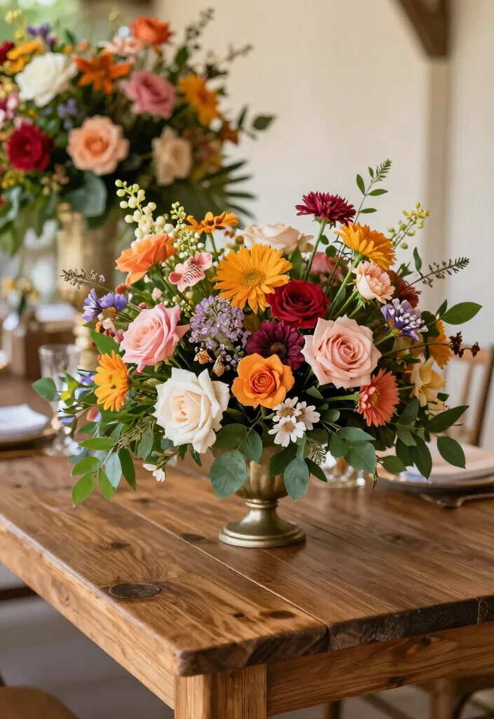 14 Disney Wedding Centerpieces Ideas With Fairytale Magic 4 14 Disney Wedding Centerpieces Ideas With Fairytale Magic - 4. Rustic Wooden Platforms with Floral Arrangements 1