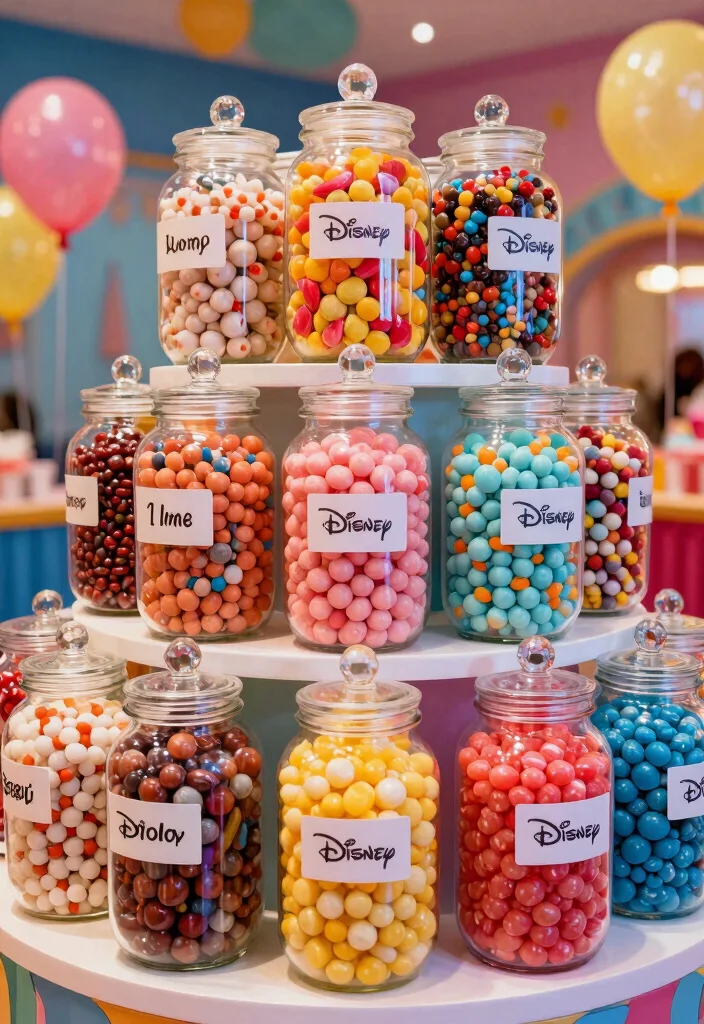 14 Disney Wedding Centerpieces Ideas With Fairytale Magic 38 14 Disney Wedding Centerpieces Ideas With Fairytale Magic - 8. Themed Candy Buffets 1