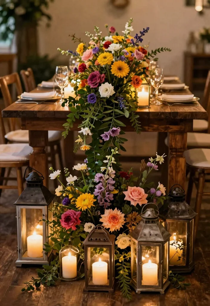14 Disney Wedding Centerpieces Ideas With Fairytale Magic 49 14 Disney Wedding Centerpieces Ideas With Fairytale Magic - 9. Lanterns with Flowers 1