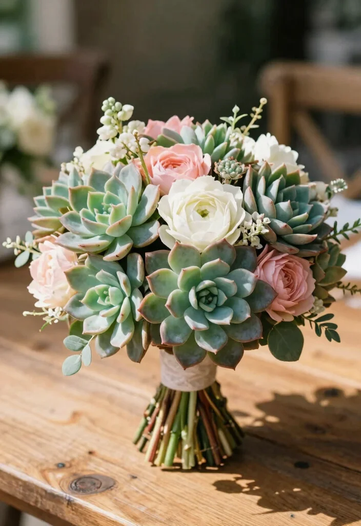 14 Flowers for Wedding Decoration Ideas That Transform Any Venue 42 14 Flowers for Wedding Decoration Ideas That Transform Any Venue - 12. Succulent Bouquets 1
