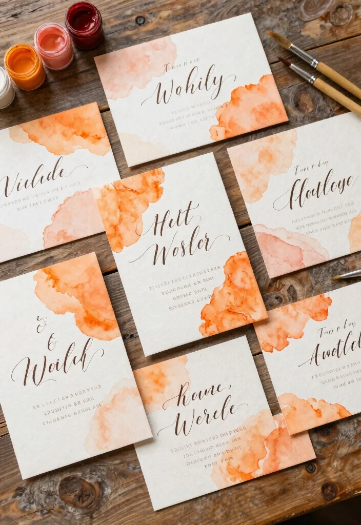 14 Orange Wedding Invitations Ideas With Vibrant Charm - 3. Watercolor Wonders 1