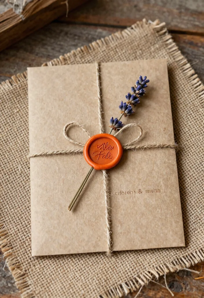 14 Orange Wedding Invitations Ideas With Vibrant Charm - 4. Rustic Charm with Natural Elements 1