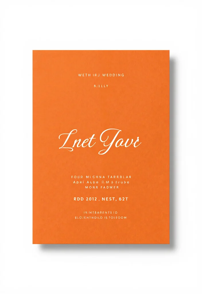 14 Orange Wedding Invitations Ideas With Vibrant Charm - 5. Minimalist Elegance 1