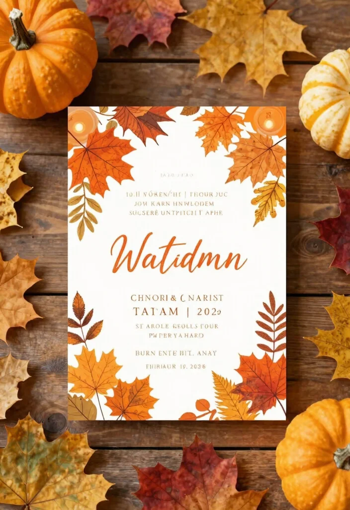 14 Orange Wedding Invitations Ideas With Vibrant Charm - 6. Autumn-inspired Designs 1