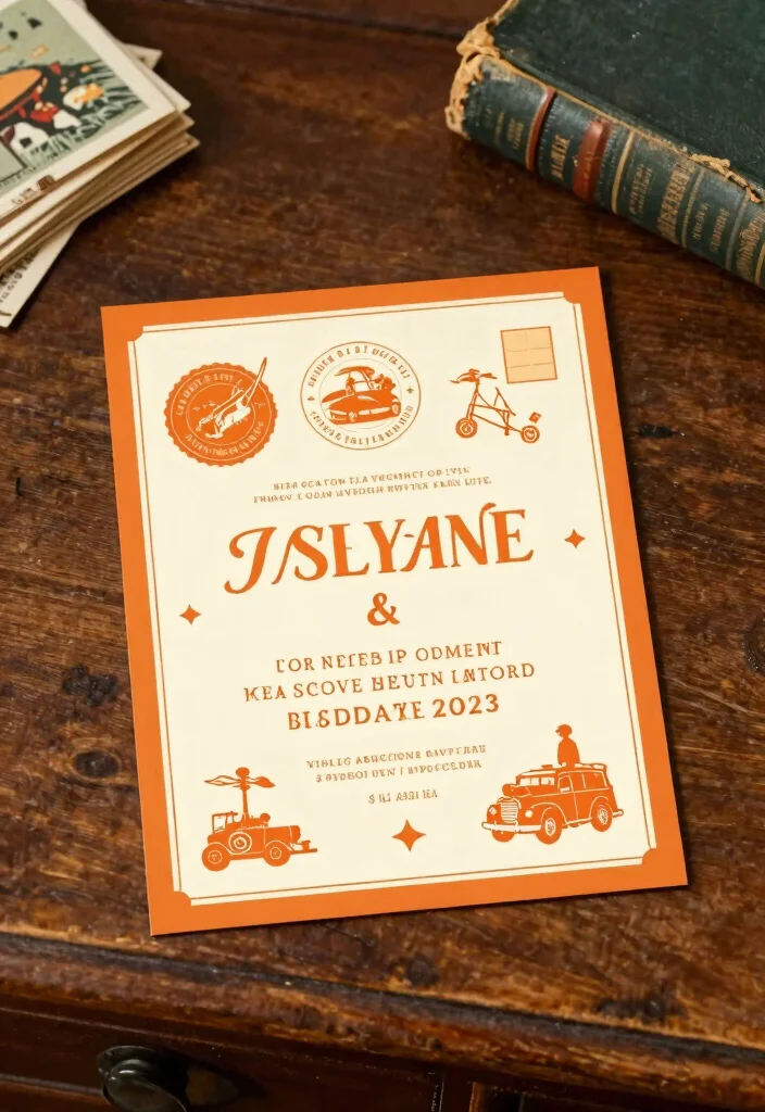 14 Orange Wedding Invitations Ideas With Vibrant Charm - 7. Vintage Postcard Style 1