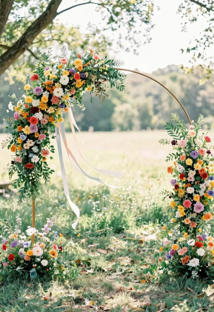 14 Summer Wedding Arch Ideas With Bright Seasonal Vibes 36 14 Summer Wedding Arch Ideas With Bright Seasonal Vibes - 6. Floral Hoop Arch 1