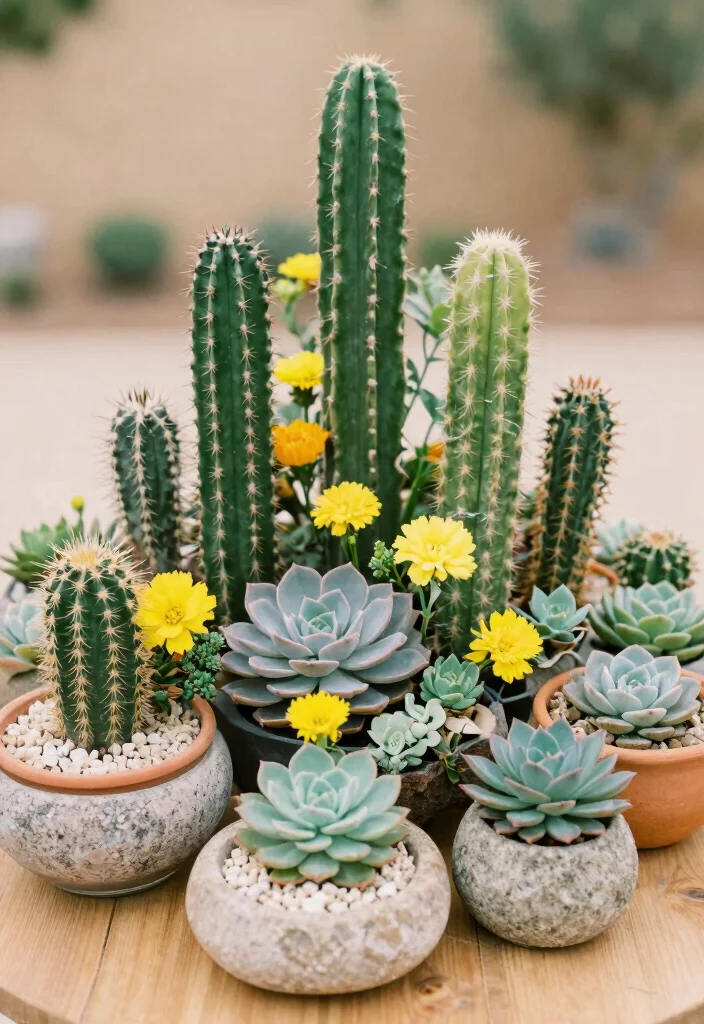 14 Top Table Wedding Flowers Ideas That Steal the Spotlight 32 14 Top Table Wedding Flowers Ideas That Steal the Spotlight - 12. Colorful Cacti 1