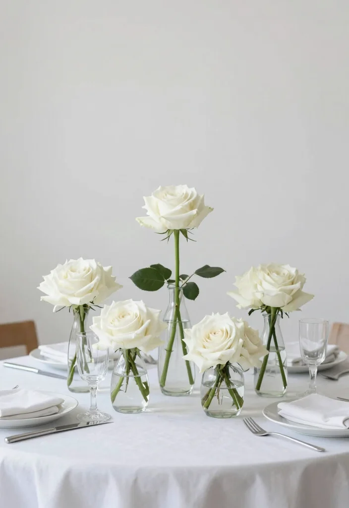 14 Top Table Wedding Flowers Ideas That Steal the Spotlight 4 14 Top Table Wedding Flowers Ideas That Steal the Spotlight - 4. Minimalistic Monochrome 1