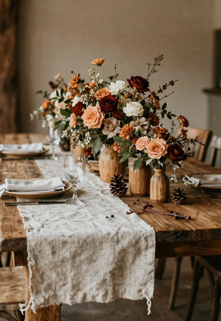 14 Top Table Wedding Flowers Ideas That Steal the Spotlight 6 14 Top Table Wedding Flowers Ideas That Steal the Spotlight - 6. Rustic Charm 1