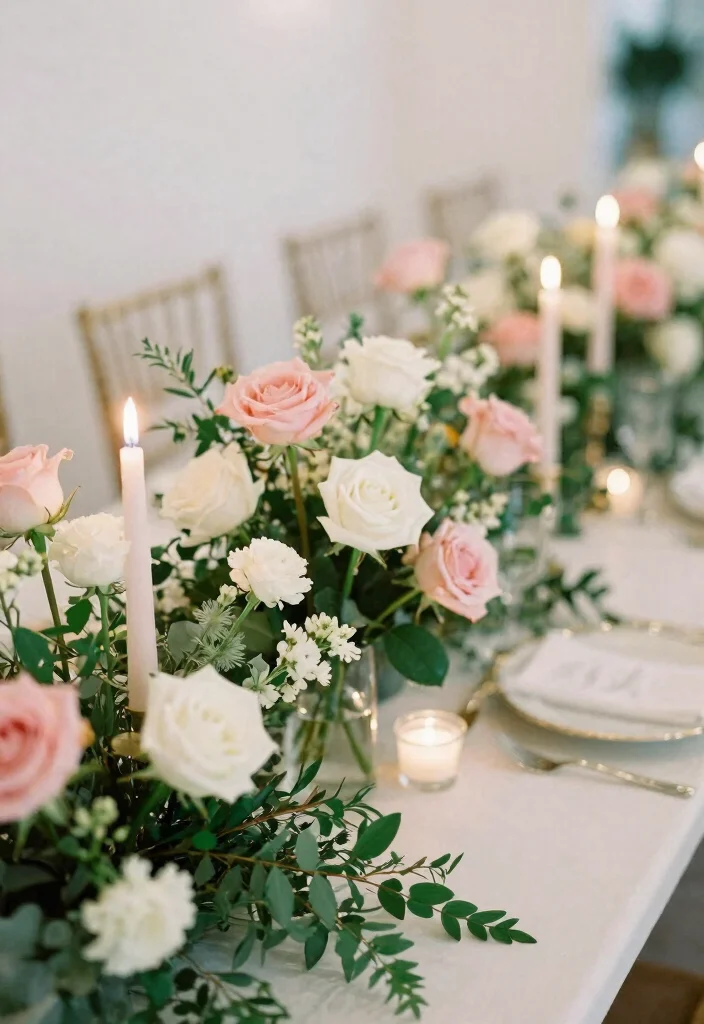 14 Top Table Wedding Flowers Ideas That Steal the Spotlight 17 14 Top Table Wedding Flowers Ideas That Steal the Spotlight - 7. Romantic Roses 1