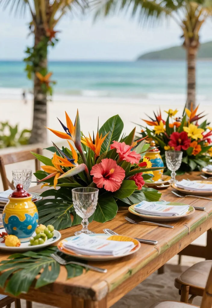 14 Top Table Wedding Flowers Ideas That Steal the Spotlight 18 14 Top Table Wedding Flowers Ideas That Steal the Spotlight - 8. Tropical Paradise 1