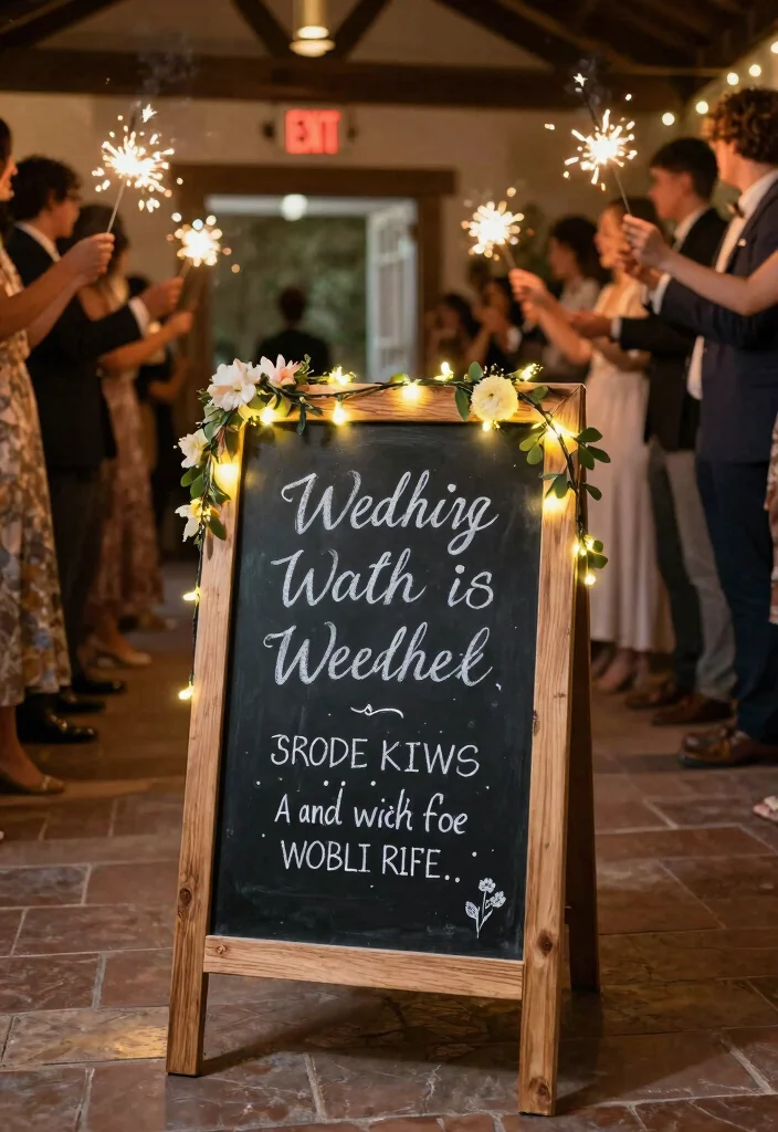 14 Wedding Chalkboard Signs Ideas With Rustic Charm 40 14 Wedding Chalkboard Signs Ideas With Rustic Charm - 10. Exit Sign with a Sentimental Touch 1