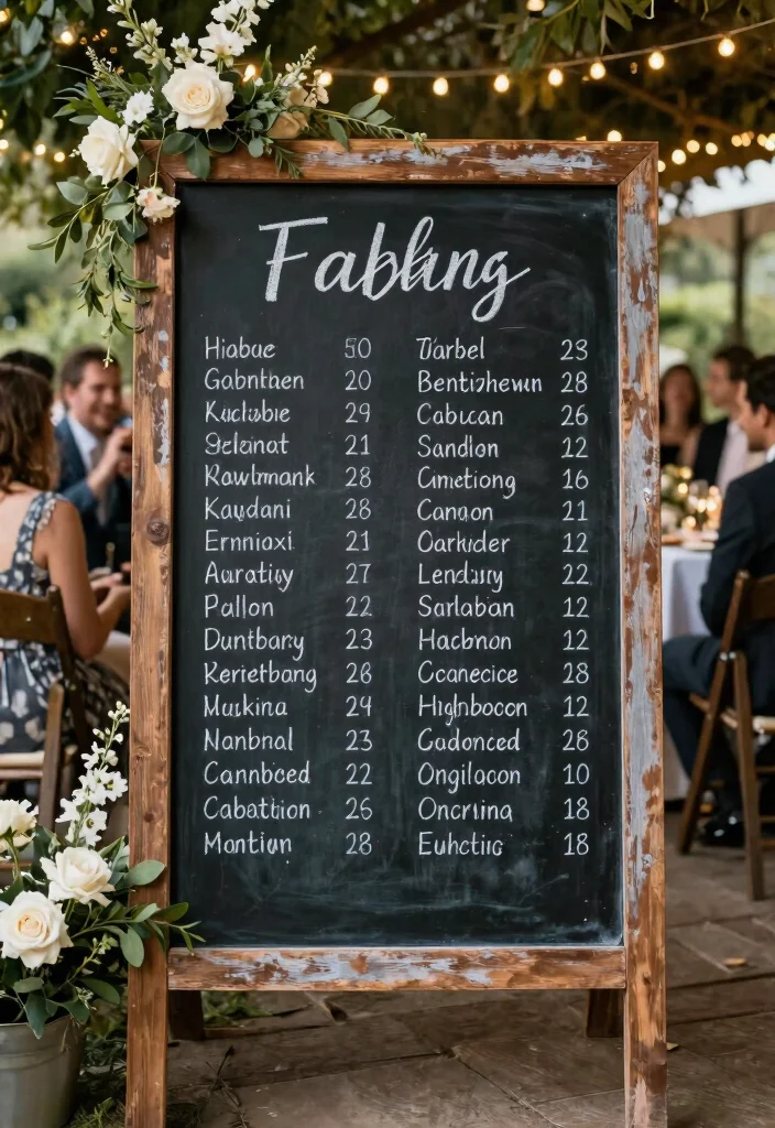 14 Wedding Chalkboard Signs Ideas With Rustic Charm 13 14 Wedding Chalkboard Signs Ideas With Rustic Charm - 3. Seating Chart Displayed Elegantly 1