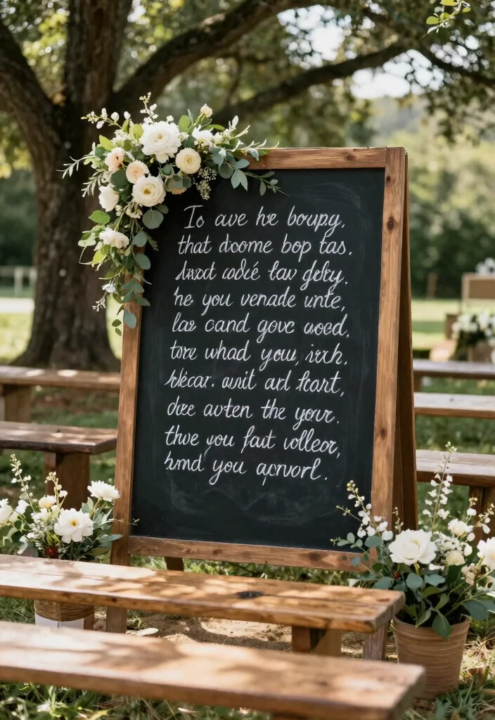 14 Wedding Chalkboard Signs Ideas With Rustic Charm 15 14 Wedding Chalkboard Signs Ideas With Rustic Charm - 5. Romantic Quotes for the Ceremony 1