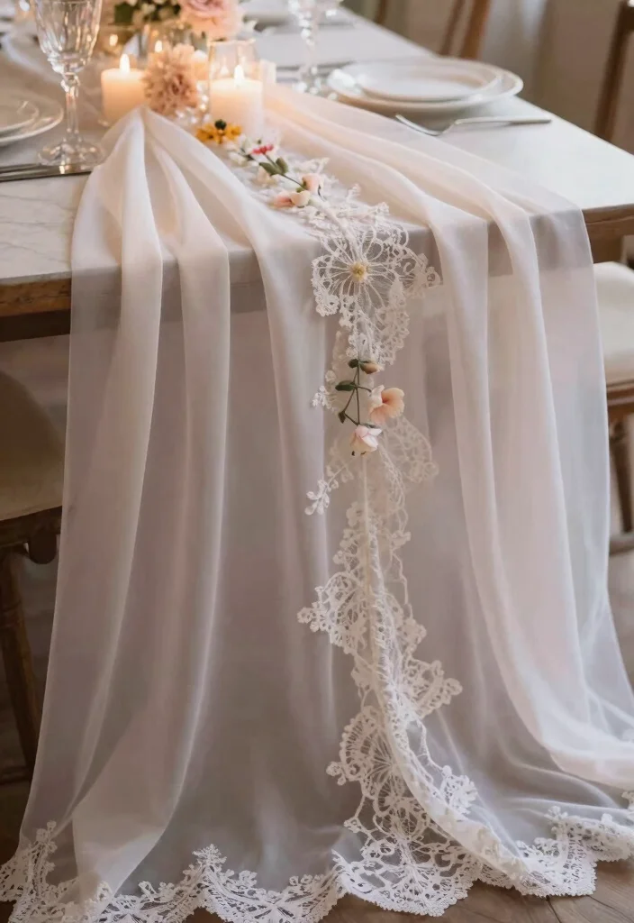 14 Wedding Decor Table Ideas That Feel Elegant & Chic 63 14 Wedding Decor Table Ideas That Feel Elegant & Chic - 13. Ethereal Table Runners 1