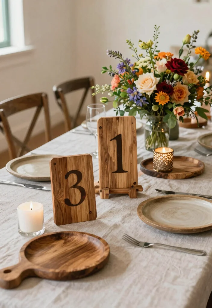 14 Wedding Decor Table Ideas That Feel Elegant & Chic 25 14 Wedding Decor Table Ideas That Feel Elegant & Chic - 5. Rustic Wooden Accents 1