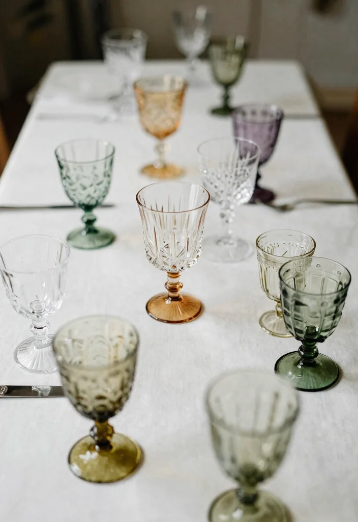 14 Wedding Decor Table Ideas That Feel Elegant & Chic 38 14 Wedding Decor Table Ideas That Feel Elegant & Chic - 8. Vintage Glassware 1