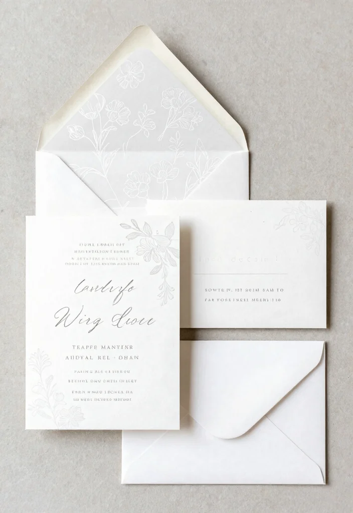 15 All White Flowers Wedding Ideas With Pure Elegance 61 15 All White Flowers Wedding Ideas With Pure Elegance - 11. White Flower Invitations and Stationery 1