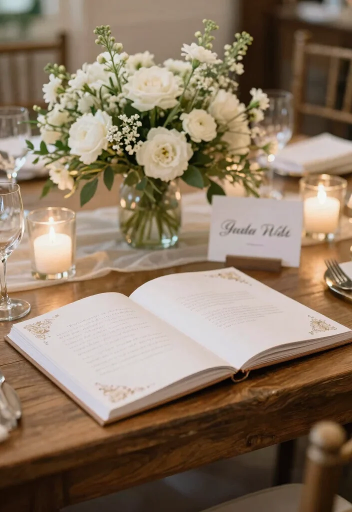 15 All White Flowers Wedding Ideas With Pure Elegance 62 15 All White Flowers Wedding Ideas With Pure Elegance - 12. White Flower Guestbook Table 1