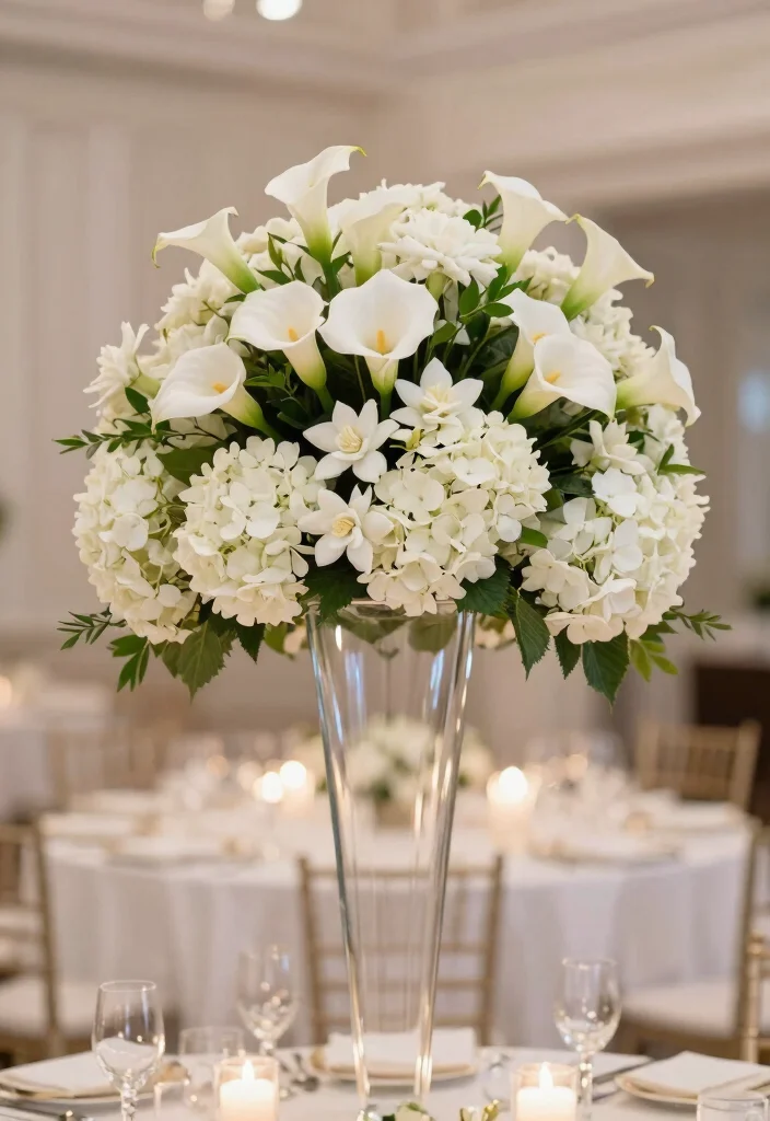 15 All White Flowers Wedding Ideas With Pure Elegance 2 15 All White Flowers Wedding Ideas With Pure Elegance - 2. Elegant Floral Arrangements 1