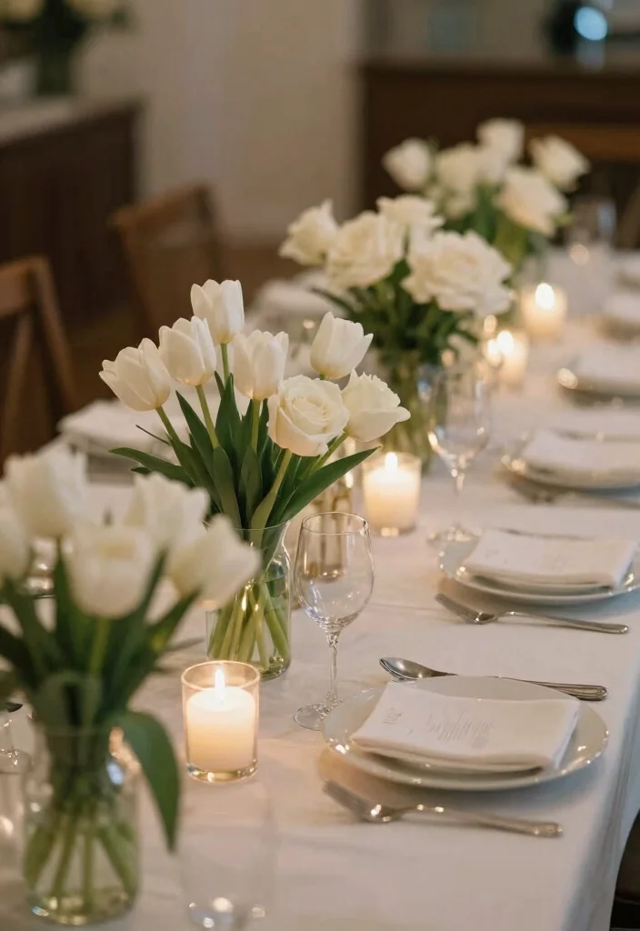 15 All White Flowers Wedding Ideas With Pure Elegance 38 15 All White Flowers Wedding Ideas With Pure Elegance - 8. White Flower Table Centerpieces 1