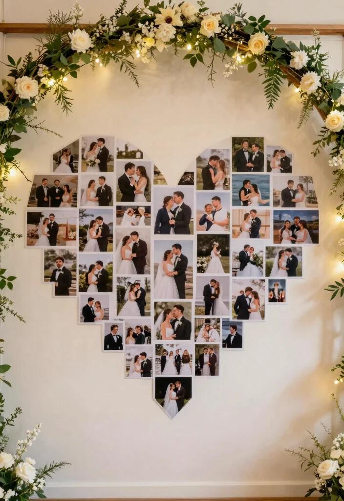 15 Arch Wedding Sign Ideas That Welcome Guests Beautifully - 9. Scenic Photo Collage Sign 1