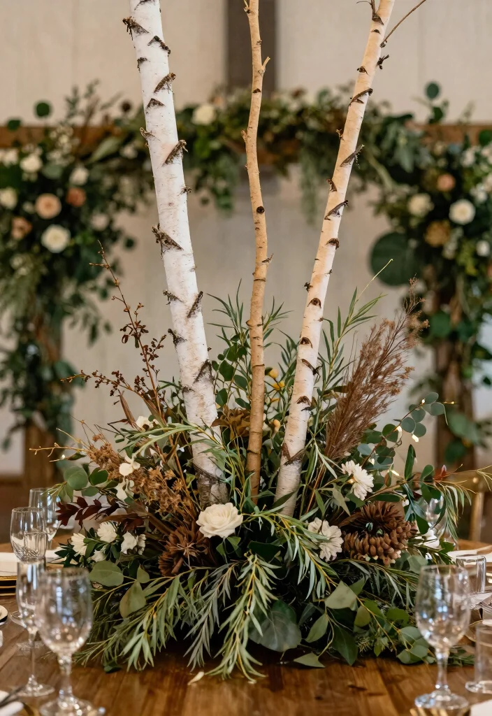 15 Branch Centerpieces Wedding Ideas With Organic Style - 12. Multi-Branch Arrangements 1
