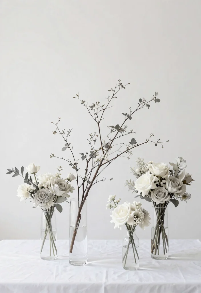 15 Branch Centerpieces Wedding Ideas With Organic Style - 5. Minimalist Branch Arrangements 1