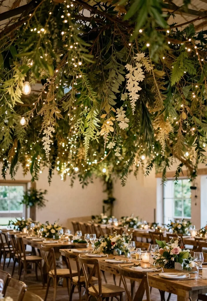 15 Branch Centerpieces Wedding Ideas With Organic Style - 6. Hanging Branch Decor 1