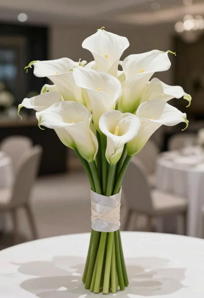 15 Bride Bouquet White Elegant Wedding Flowers Ideas With Timeless Style - 3. Elegant Calla Lilies 1