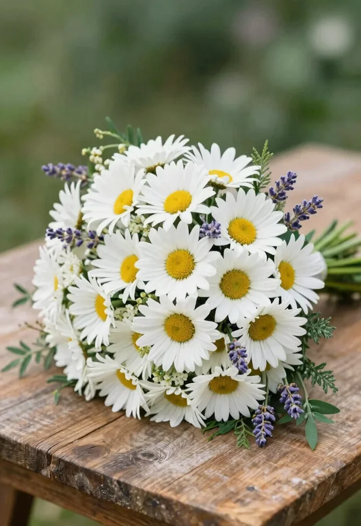 15 Bride Bouquet White Elegant Wedding Flowers Ideas With Timeless Style - 8. Charming Daisies 1