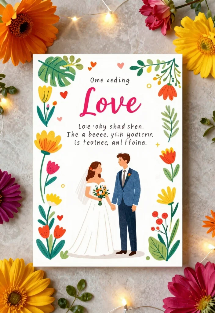 15 Bright Wedding Invitations Ideas That Pop Beautifully - 15. Custom Illustrations 1