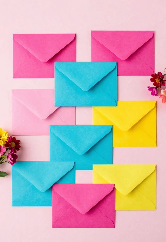 15 Bright Wedding Invitations Ideas That Pop Beautifully - 8. Brightly Colored Envelopes 1