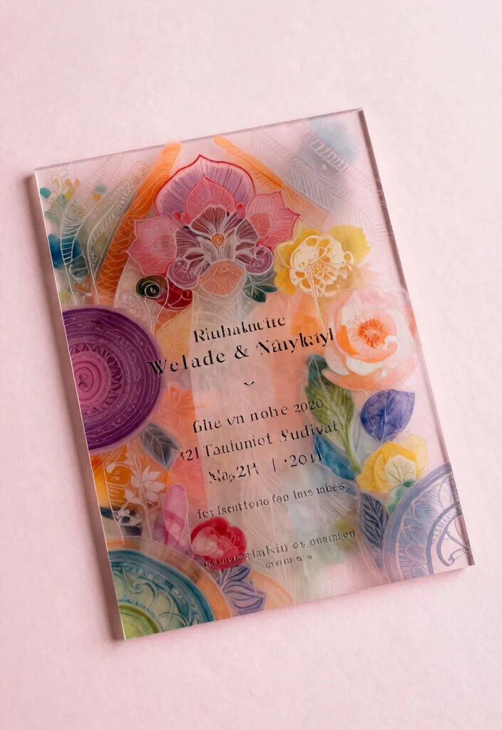 15 Bright Wedding Invitations Ideas That Pop Beautifully - 9. Transparent Elements 1