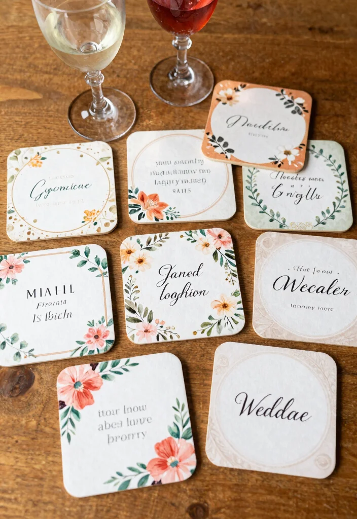 15 Cheap Wedding Favors 2026 Trending Ideas That Still Feel Thoughtful 22 15 Cheap Wedding Favors 2026 Trending Ideas That Still Feel Thoughtful - 4. Personalized Coasters 1