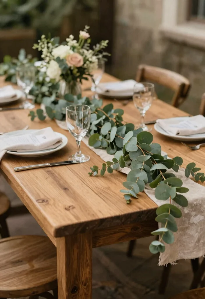 15 Eucalyptus Wedding Table Decor 2026 Trending Ideas With Natural Elegance 38 15 Eucalyptus Wedding Table Decor 2026 Trending Ideas With Natural Elegance - 8. Eucalyptus and Wood Combo 1