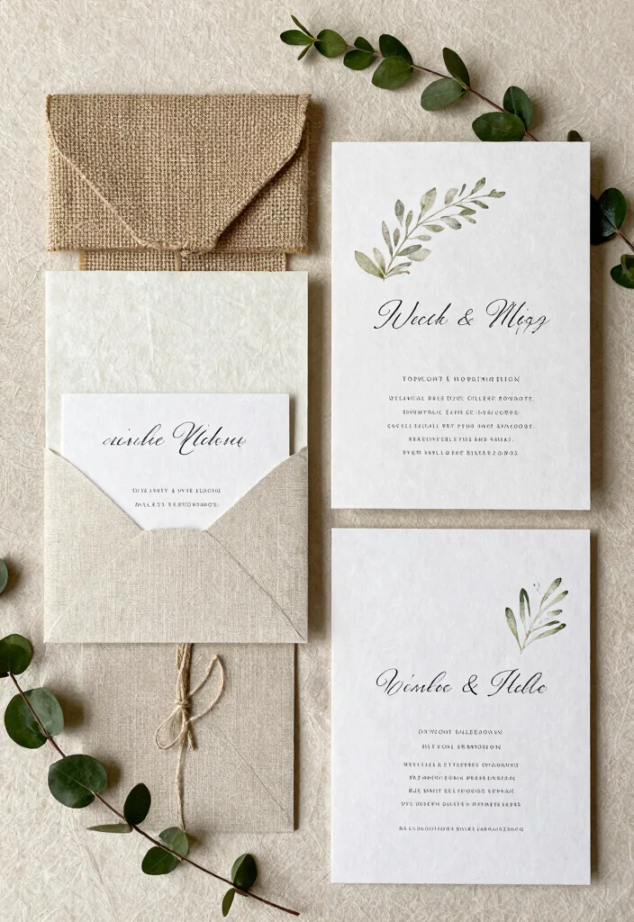 15 Green Wedding Invitations 2026 Trending Ideas With Fresh Modern Style - 14. Nature-Inspired Textures 1