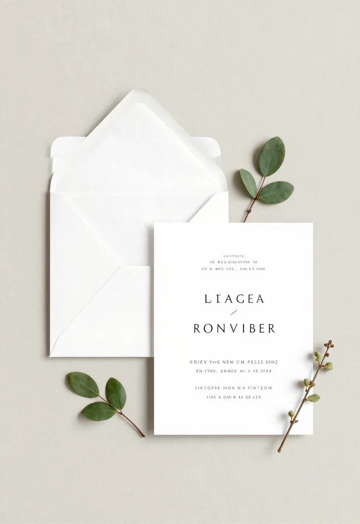 15 Green Wedding Invitations 2026 Trending Ideas With Fresh Modern Style - 5. Minimalist Aesthetic 1
