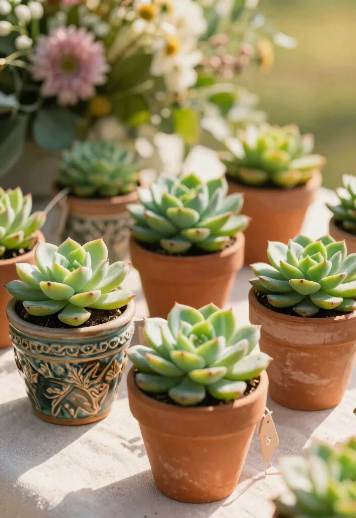 15 Pottery Wedding Favors Ideas With Rustic Elegance 1 15 Pottery Wedding Favors Ideas With Rustic Elegance - 1. Mini Planters for Succulents 1