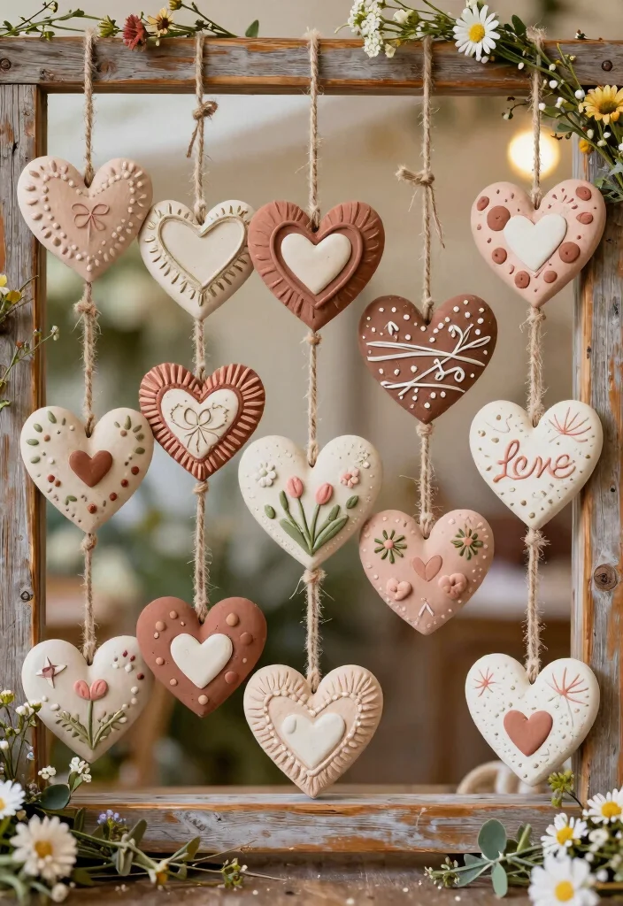 15 Pottery Wedding Favors Ideas With Rustic Elegance 23 15 Pottery Wedding Favors Ideas With Rustic Elegance - 3. Elegant Clay Heart Ornaments 1